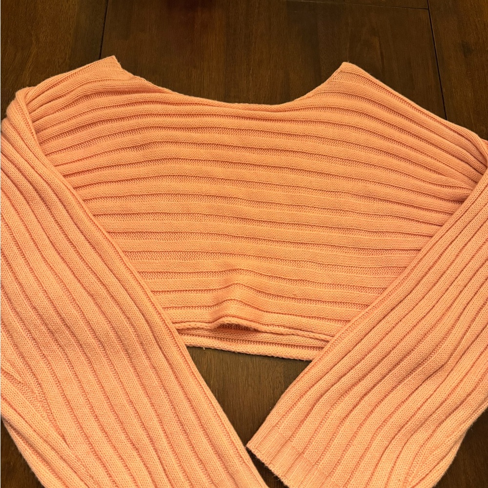 SHEIN Peach Ribbed Crop Top